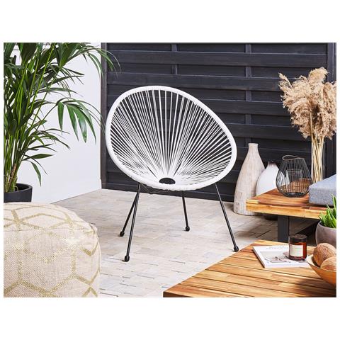 Sedia Spaghetti Rattan Bianco Acapulco Ii - Foto 1