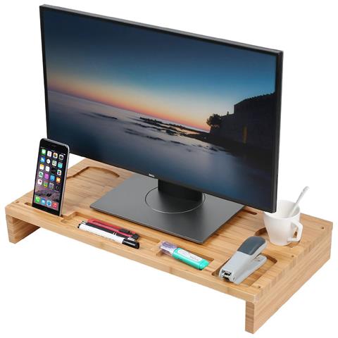Mobile Rialzo Monitor Pc Tv Computer Portatile Con Organizer Scrivania 60x30x8cm - Foto 2