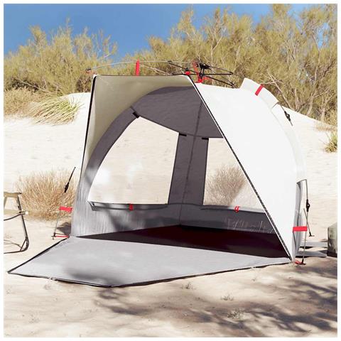 Tenda Da Spiaggia 2 Persone Grigio Rilascio Rapido Impermeabile - Foto 10