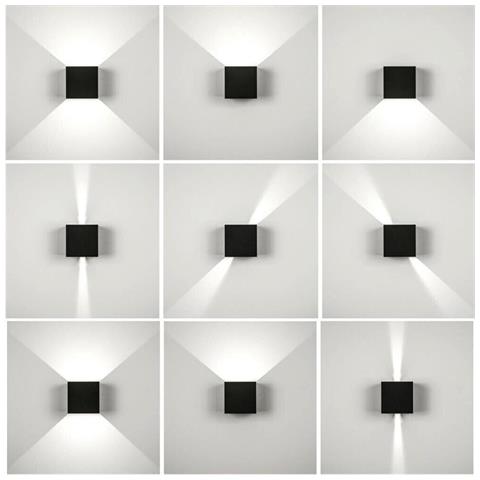 Applique A Parete Faretto 52 Led Luce Bianca 22 Watt Esterno Interno Ip65 Es66nf - Foto 2