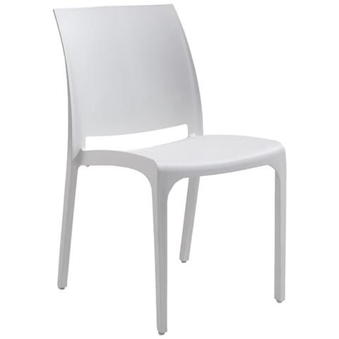 Sedia In Resina Impilabile Made In Italy Design Per Interno Esterno Sofia Bianca 4 Pz - Foto 2