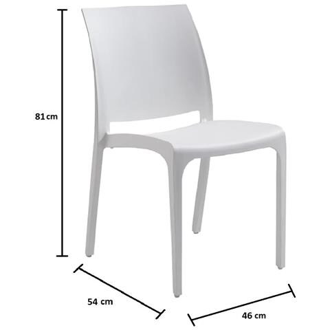 Sedia In Resina Impilabile Made In Italy Design Per Interno Esterno Sofia Bianca 4 Pz - Foto 4