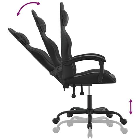 Sedia da Gaming Nera in Similpelle - Foto 10