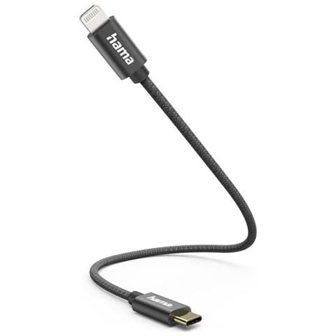 00201601 Cavo Lightning 0,2 M Nero (Charging /data Usb-c To Lightning Cable, 480mbps, Nylon Sheath, Gold-plated - Foto 1