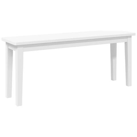 Panca 110 cm Bianco in Legno Massello di Hevea - Foto 1
