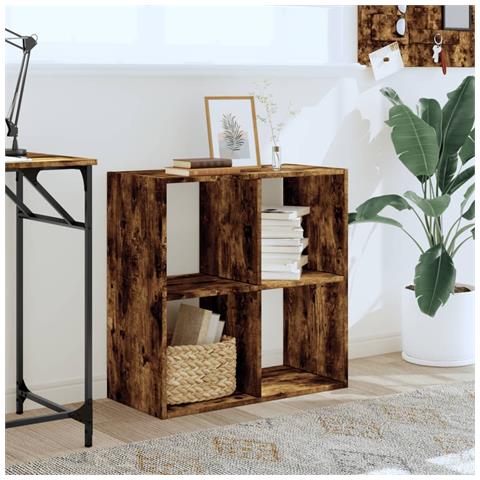 Libreria Rovere Fumo 68,5x32x68,5 Cm In Legno Multistrato - Foto 3