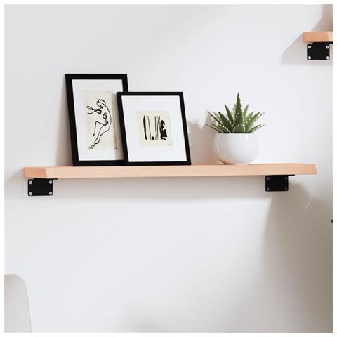 Ripiano A Parete 60x10x2 Cm Legno Massello Rovere Non Trattato - Foto 1