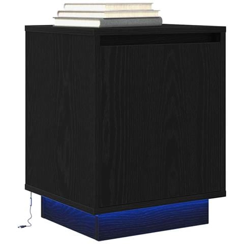 Comodino Con Luci Led Nero 38x34x50 Cm - Foto 1