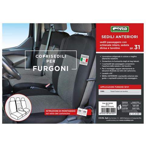 Coprisedili Per Furgoni Tg. Sp31 Tess. Misto Cotone Nero - Foto 3