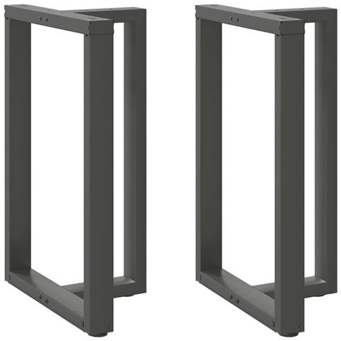 Gambe Tavolo Bar Forma T 2 Pz Antracite 60x35x(90-91)cm Acciaio - Foto 2