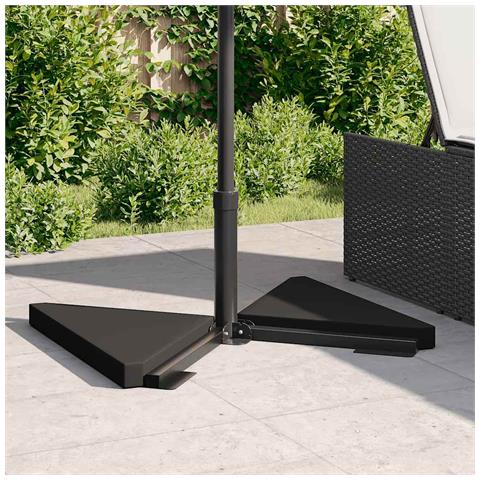 Piastre Per Parasole 2 Pz In Granito Triangolare 14 Kg Nero - Foto 3