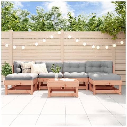 Set Salotto Da Giardino 7 Pz In Legno Massello Di Douglas - Foto 1