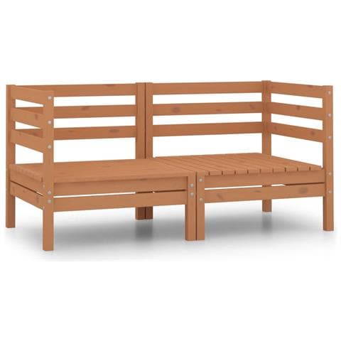 Lusso Casadino - Divano Da Giardino 2 Posti Marrone Ambra Legno Massello Di Pino - Foto 1