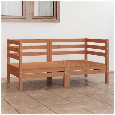 Lusso Casadino - Divano Da Giardino 2 Posti Marrone Ambra Legno Massello Di Pino - Foto 7