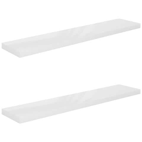 Lusso Casadino -  Scaffali A Parete 2 Pz Bianco Lucido 120x23,5x3,8 Cm In Mdf - Foto 1