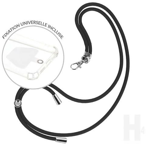 Girocollo Per Smartphone In Nylon Da 150 Cm Con Attacco Universale, Nero - Foto 2