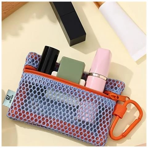 Beauty Case Leggero In Rete Con Cordino Blue - Foto 2