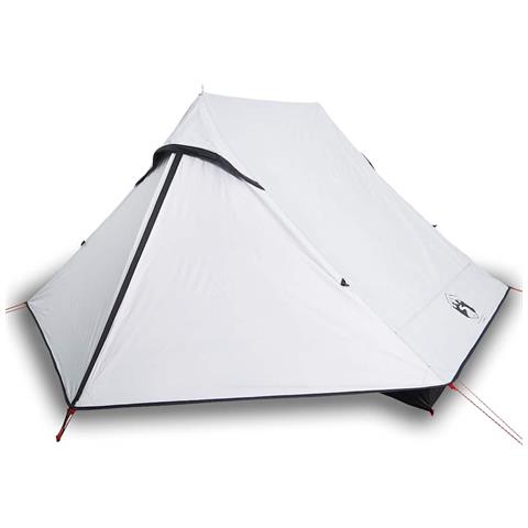 Tenda Campeggio 2 Persone Bianca Tessuto Oscurante Impermeabile - Foto 1