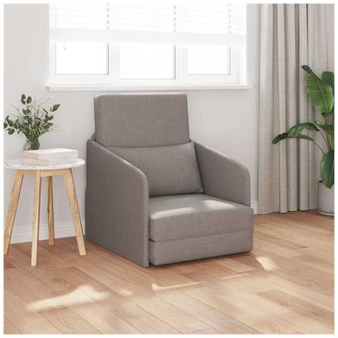 Divano Letto 2-in-1 Tortora 65x80x83 cm Tessuto - Foto 2