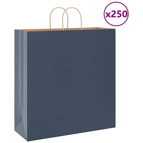 Sacchetti di Carta 250 pz con Manici Blu 45x17x48 cm - Foto 1