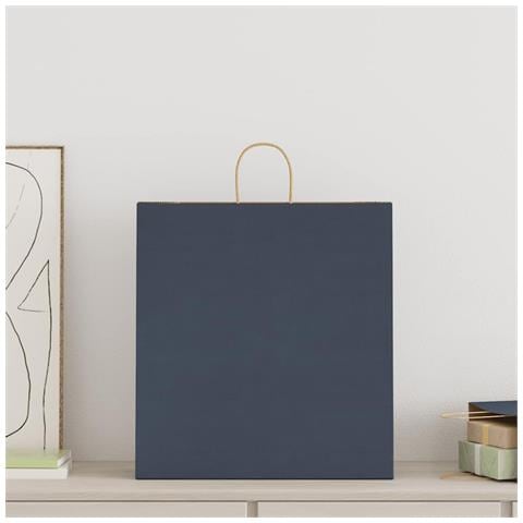 Sacchetti di Carta 250 pz con Manici Blu 45x17x48 cm - Foto 2