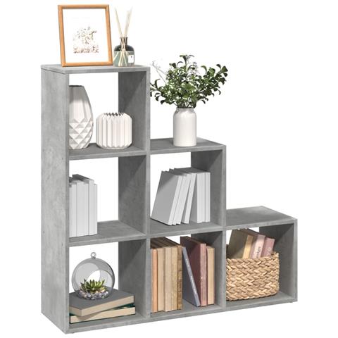 Libreria Divisorio 3Ripiani Grigio Cemento 99x29x99 Truciolato - Foto 2