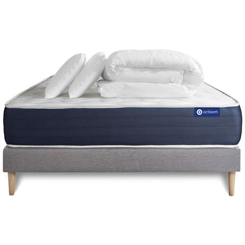 Pacchetto Letto Completo - Materasso 160x200cm + Box Spring Con Doghe (in Kit) + 2 Cuscini + Piumino - Actilatex Sleep - Foto 7