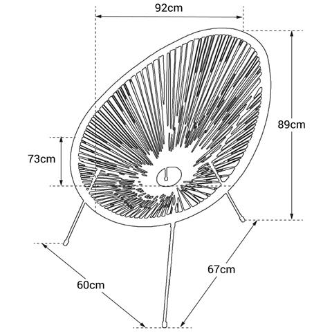 Set Di 2 Sedie A Uovo Acapulco Grigio - Foto 2
