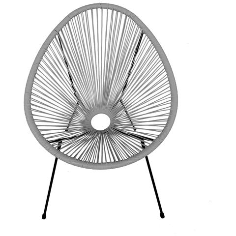 Set Di 2 Sedie A Uovo Acapulco Grigio - Foto 4