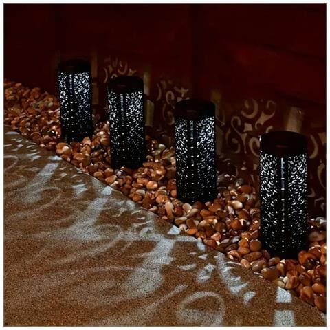 Luci Solari A Forma Di Quadrato Con Effetto Ombra - Set Da 6, Illuminazione Led Per Giardino - Foto 4