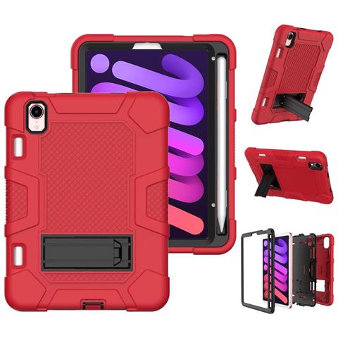 Custodia Per Ipad Mini 6 8.3"" Con Supporto E Alloggiamento Per Stilo Rosso - Foto 4