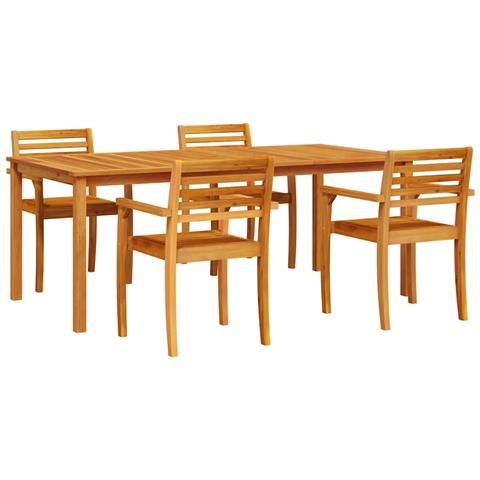 Set da Pranzo per Giardino 7 pcs Marrone - Foto 1