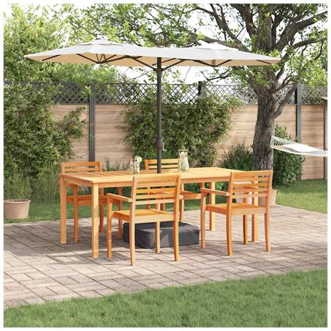 Set da Pranzo per Giardino 7 pcs Marrone - Foto 2