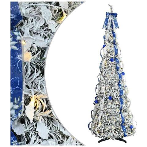 Albero di Natale artificiale con 200 LED Bianco 210 cm PVC - Foto 1
