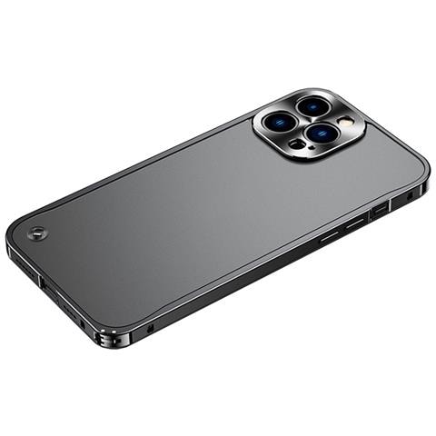 Elegante Custodia Con Telaio In Lega Di Alluminio Nero Con Fibbia A Cavalluccio Marino, Non Magnetica, Compatibile Con Iphone 17 - Foto 1