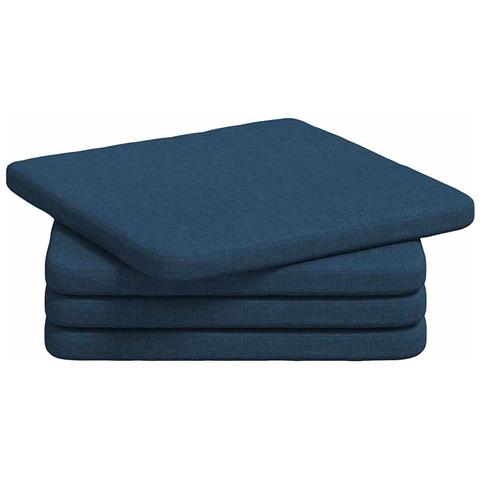 Cuscini per Seduta 4 pcs Blu 40 x 40 x 3 cm Tessuto - Foto 1