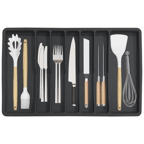 Organizzatore Per Cassetti In Silicone Nero (57x35.5x3cm) - Portaoggetti Multicomparto - Foto 2