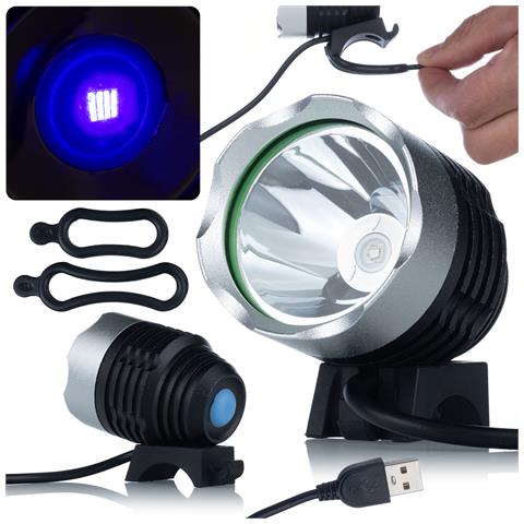 Luce Uv Per Indurimento Soldermask - Alimentazione Usb 5v | 3 Modalità, 2 Led Uv, Cavo 1m | Utensile Per Montaggio Circuiti Stampati - Foto 1