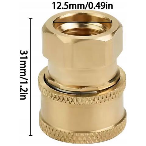 Adattatore Sgancio Rapido Qc14 - 1/4"" Femmina A 1/4"" Maschio | Ottone + Acciaio Inox | Per Idropulitrici E Accessori Alta Pressione - Foto 7