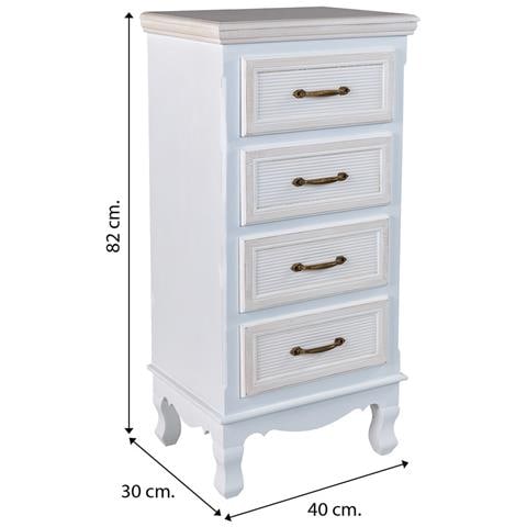 Cassettiera In Legno Bianco 40x30x82h - Foto 8