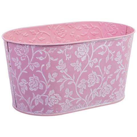 Cestino In Metallo Rosa 22,5x13,5x11,5 B20x11 - Foto 1