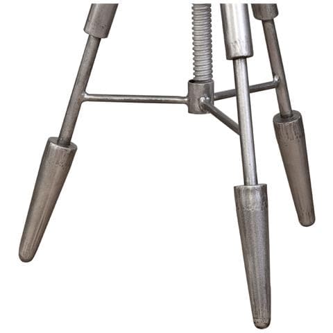 Sgabello In Metallo E Pelle Marrone 39x39x55h - Foto 7