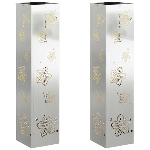 Faro LED solare per sentieri 2 pcs Argento Acciaio zincato - Foto 1