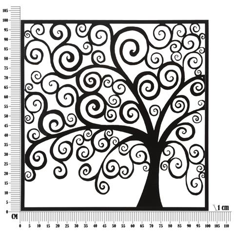 Decorazione In Metallo Albero 1-nero-metallo-100x1x100 Cm - Foto 6
