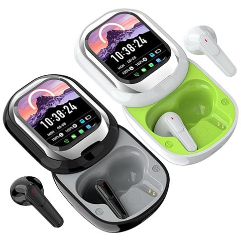 Cuffie Bluetooth Con Display A Schermo Bianco - Auricolari Wireless Con Cancellazione Attiva Del Rumore, Notifiche In Tempo Reale, 50h Di Autonomia, Traduzione 24 Lingue, Impermeabili - Foto 2