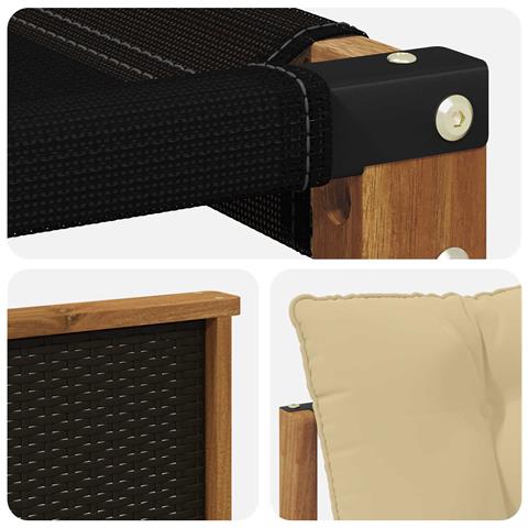 Set di divani da esterno con cuscino 6 pcs Naturale e Beige - Foto 9