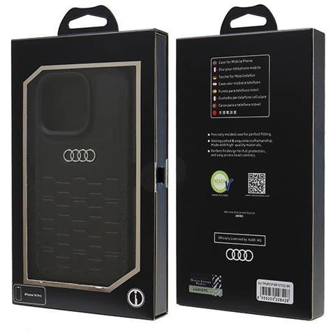 Custodia In Pelle Sintetica Audi Per Iphone 16 Pro (6.3"") Nera - Foto 1