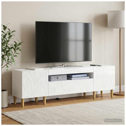 Mobile TV LED Bianco Lucido Legno ingegnerizzato - Foto 2