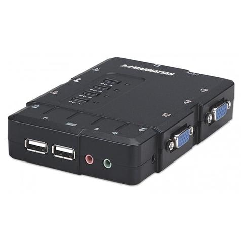 KVM Switch IDATA IVIEW-U4L 4 Porte USB / Audio Nero - Foto 1