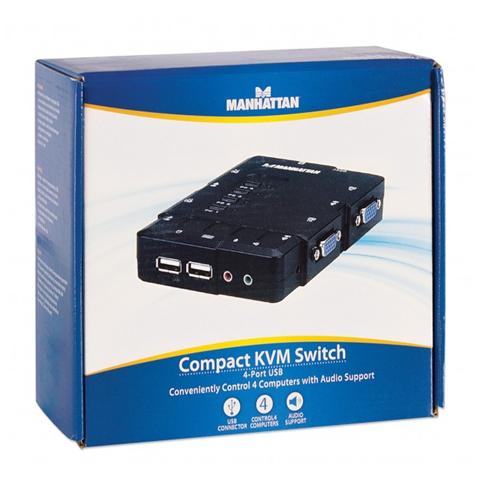 KVM Switch IDATA IVIEW-U4L 4 Porte USB / Audio Nero - Foto 12